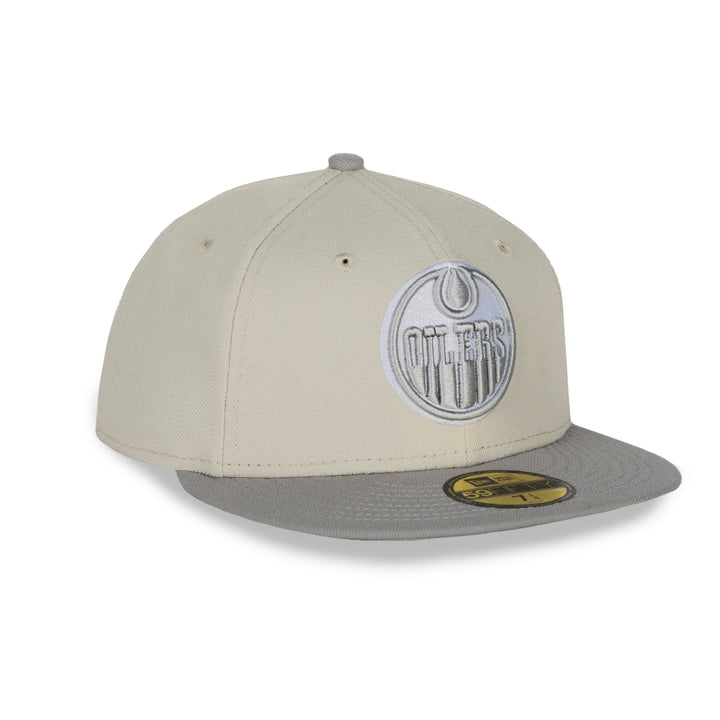 Edmonton Oilers New Era Grey Two-Tone Stone Color Pack 59FIFTY Fitted Hat