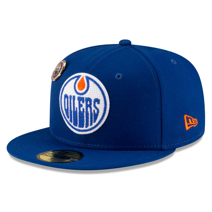 Edmonton Oilers New Era Royal Blue 59FIFTY Primary Logo Fitted Hat W/Pin