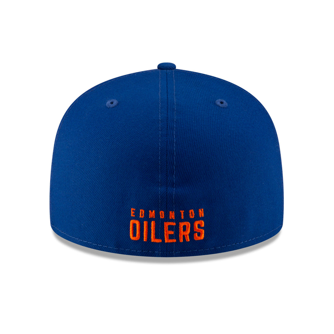 Edmonton Oilers New Era Tri-Panel White/Orange/Blue 59FIFTY Fitted Logo Hat