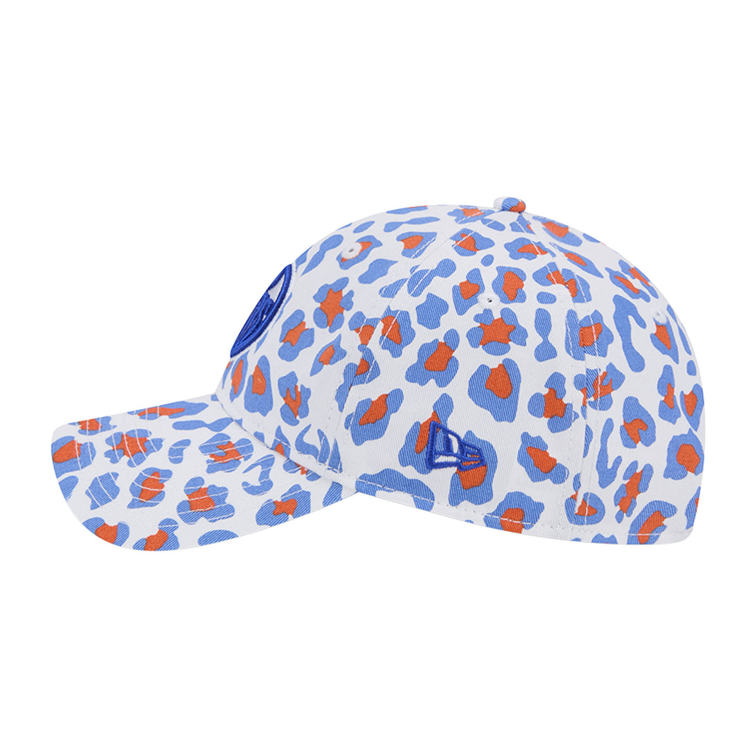 Edmonton Oilers Youth New Era White & Blue Active Animal Print 9TWENTY Adjustable Hat