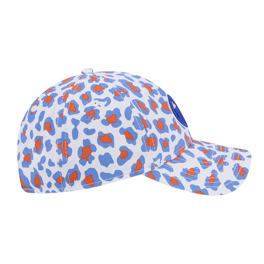 Edmonton Oilers Youth New Era White & Blue Active Animal Print 9TWENTY Adjustable Hat