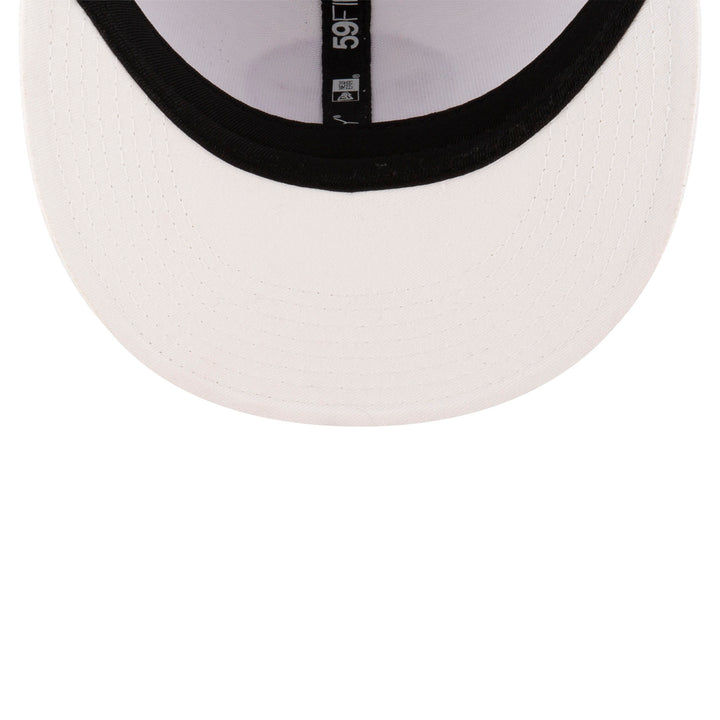 Edmonton Oilers New Era White on White Tonal 59FIFTY Fitted Logo Hat