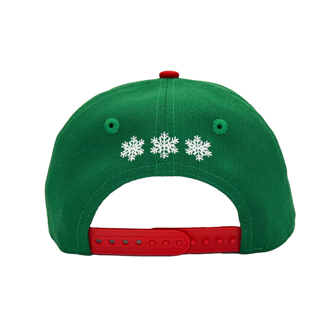 Edmonton Oilers Youth New Era Green & Red Holiday Snowflake 9FIFTY Snapback Hat