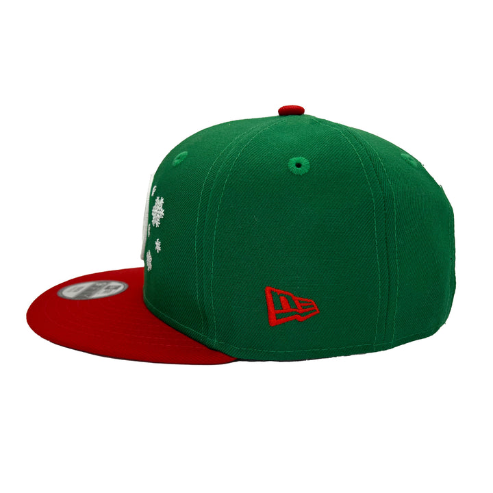 Edmonton Oilers Youth New Era Green & Red Holiday Snowflake 9FIFTY Snapback Hat