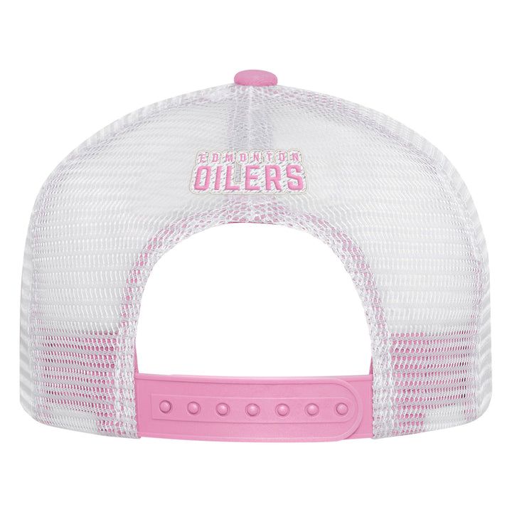 Edmonton Oilers Youth Outerstuff Pink Foam Trucker Snapback Hat