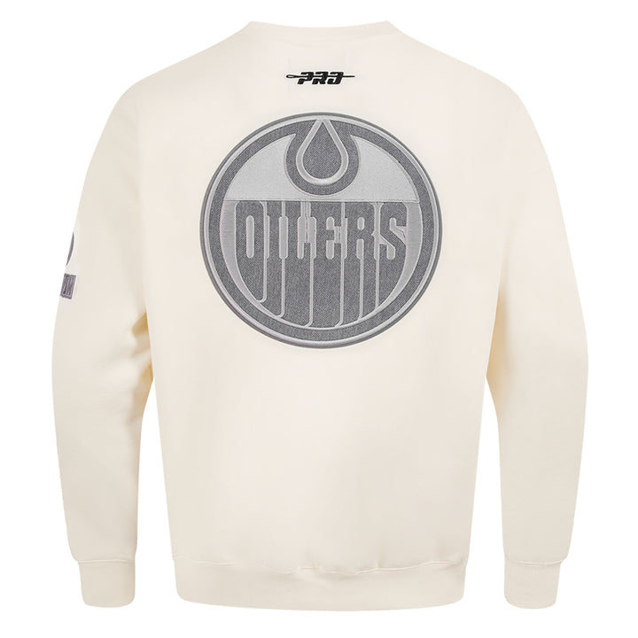 Edmonton Oilers Pro Standard Reverse French Terry Cream Drop Shoulder Crewneck Sweatshirt