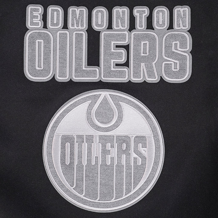 Edmonton Oilers Pro Standard Reverse French Terry Wool Varsity Jacket