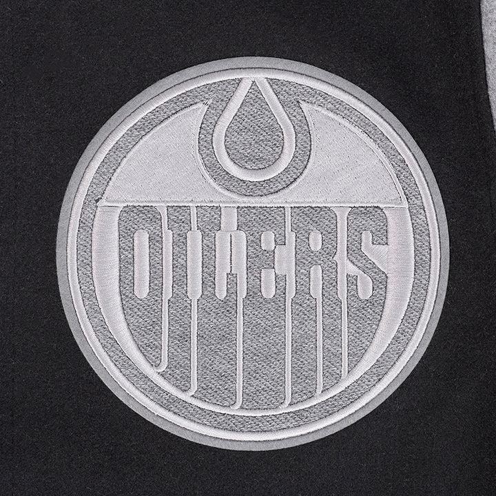 Edmonton Oilers Pro Standard Reverse French Terry Wool Varsity Jacket