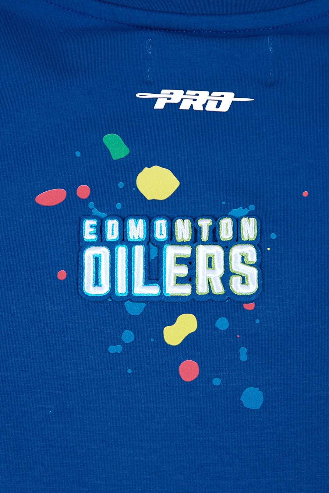 Edmonton Oilers Women's Pro Standard Stitched Splatter Blue T-Shirt