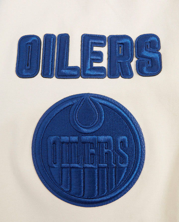 Edmonton Oilers Pro Standard Triple Tonal Cream Full-Zip Hoodie