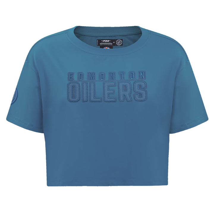 Edmonton Oilers Women's Pro Standard Neutrals Steel Blue Boxy T-Shirt