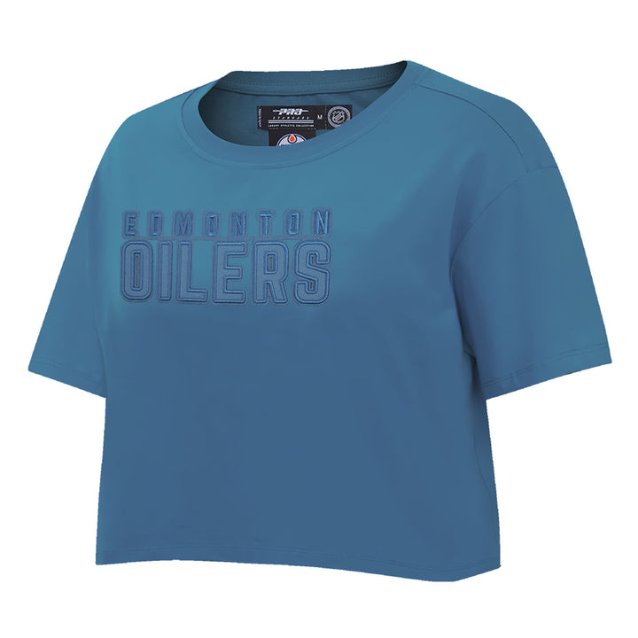 Edmonton Oilers Women's Pro Standard Neutrals Steel Blue Boxy T-Shirt