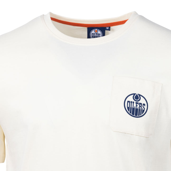 Edmonton Oilers Sport Design Sweden Oil Drop Pocket Cream T-Shirt