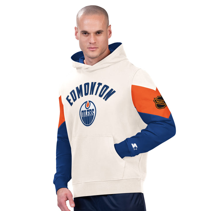 Edmonton Oilers Starter Cream Lightweight Kickoff Hoodie