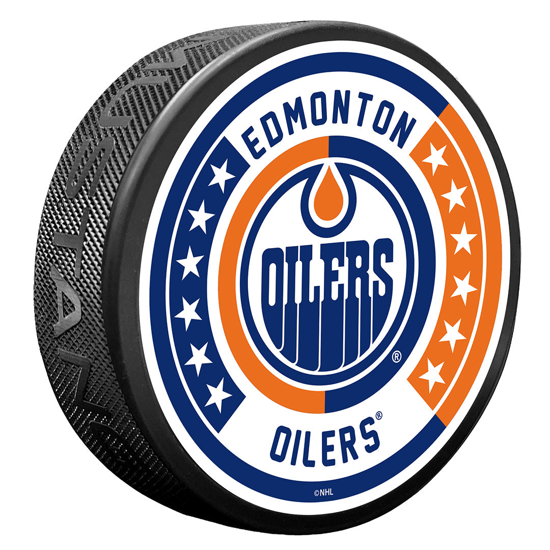 Edmonton Oilers Textured Face-Off Puck