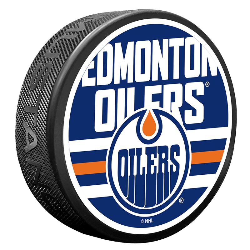 Edmonton Oilers Textured Super-Sized Wordmark Puck