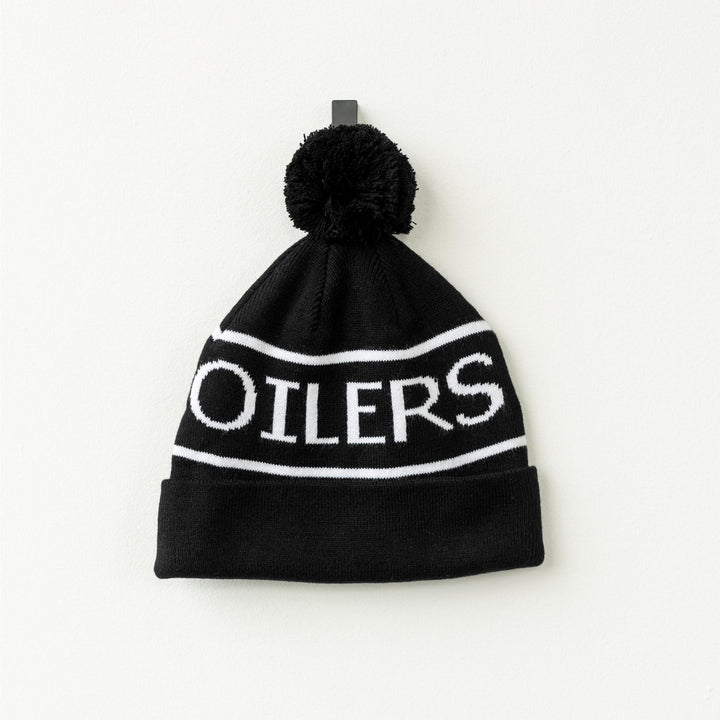 Edmonton Oilers Unisex Line Change Black Knit Toque w/Pom