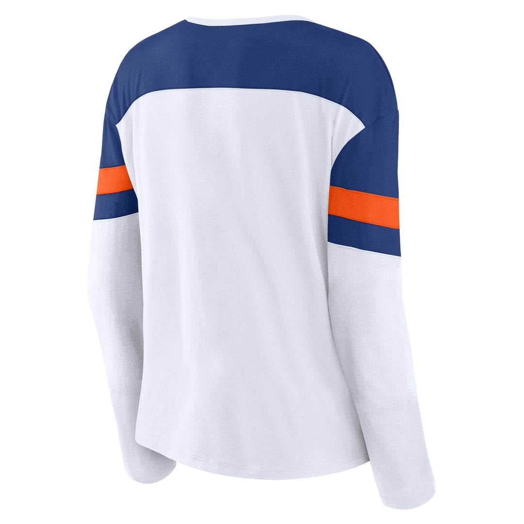 Edmonton Oilers Women's Fanatics Fundamentals Frozen White Long Sleeve T-Shirt