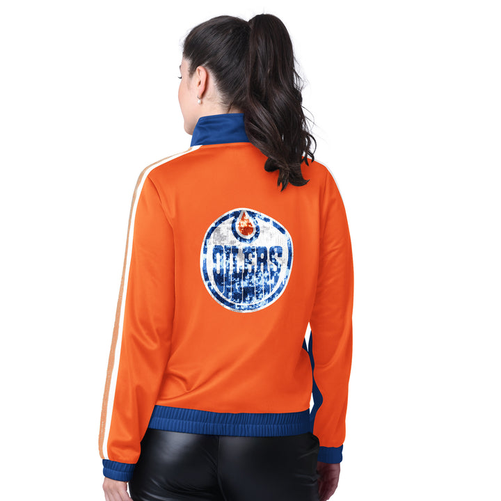 Edmonton Oilers Women's G-III Blue Rebel Full-Zip Track Jacket