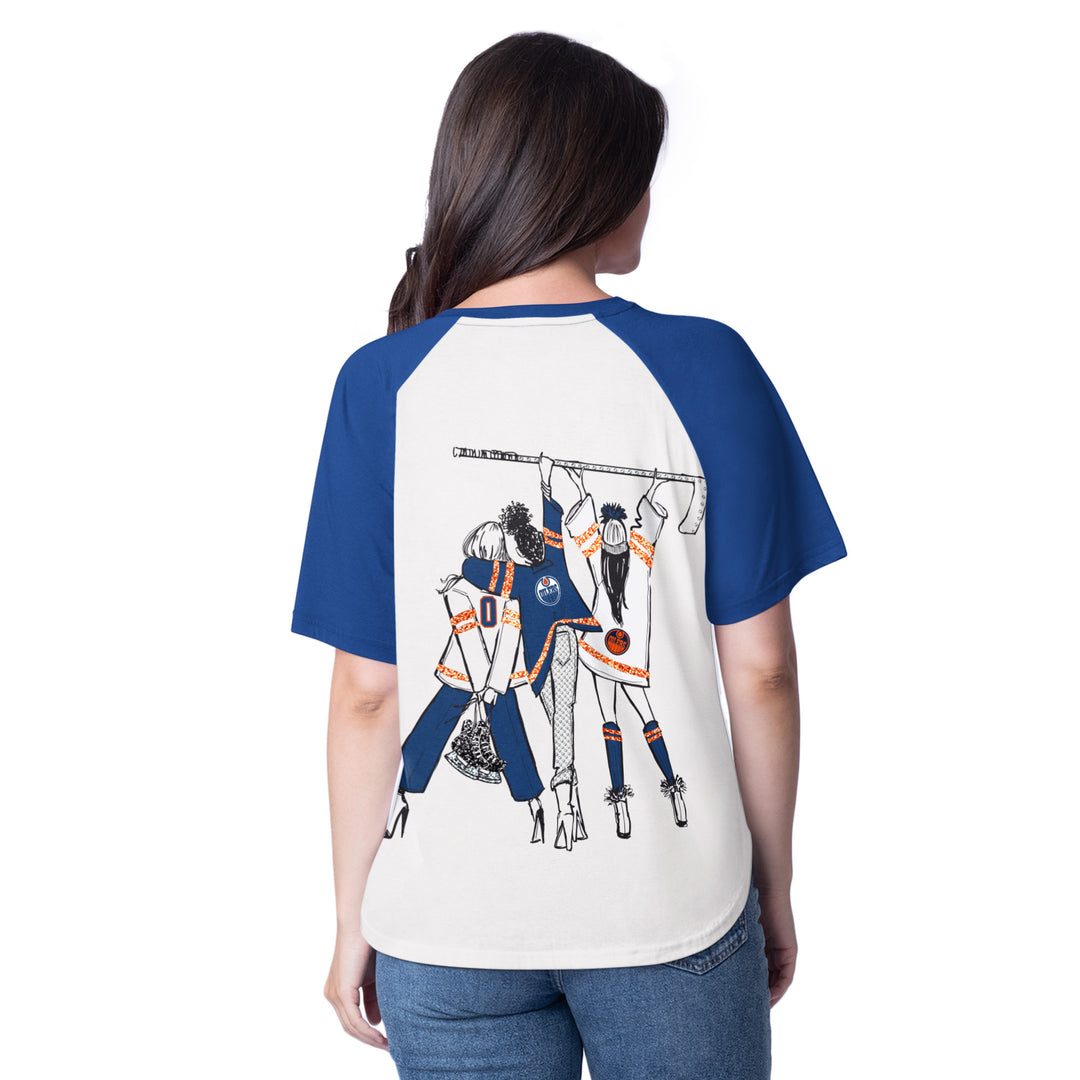 Edmonton Oilers Women's G-III White MVP Oversized T-Shirt