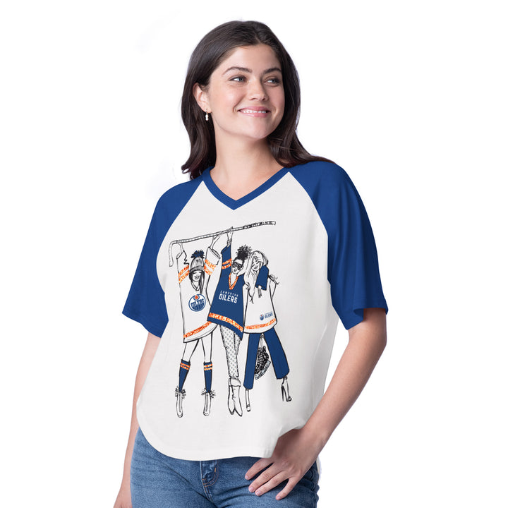 Edmonton Oilers Women's G-III White MVP Oversized T-Shirt