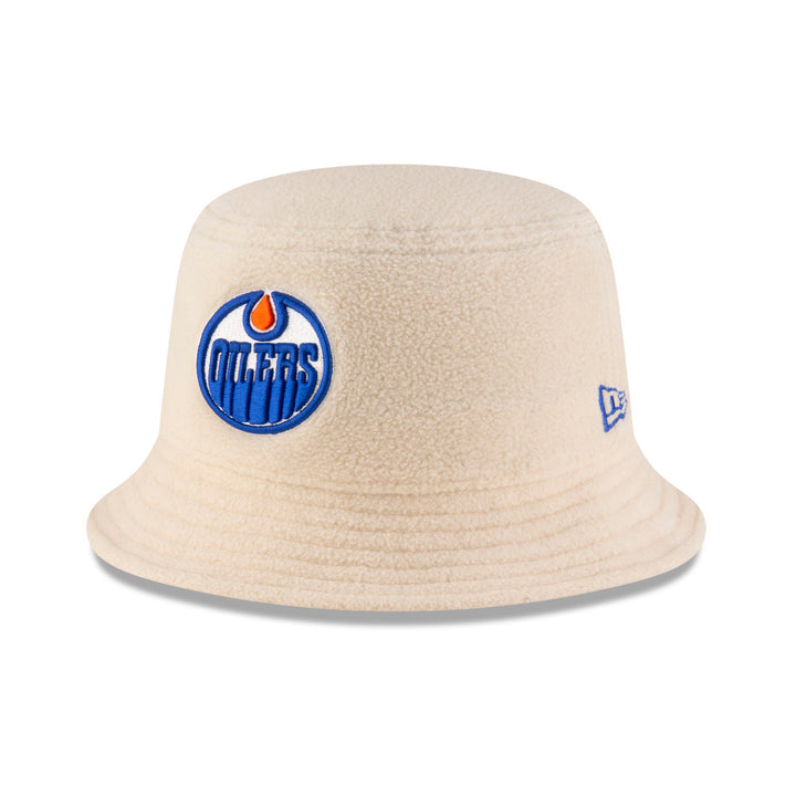 Edmonton Oilers Women's New Era Cream Cozy Sherpa Bucket Hat