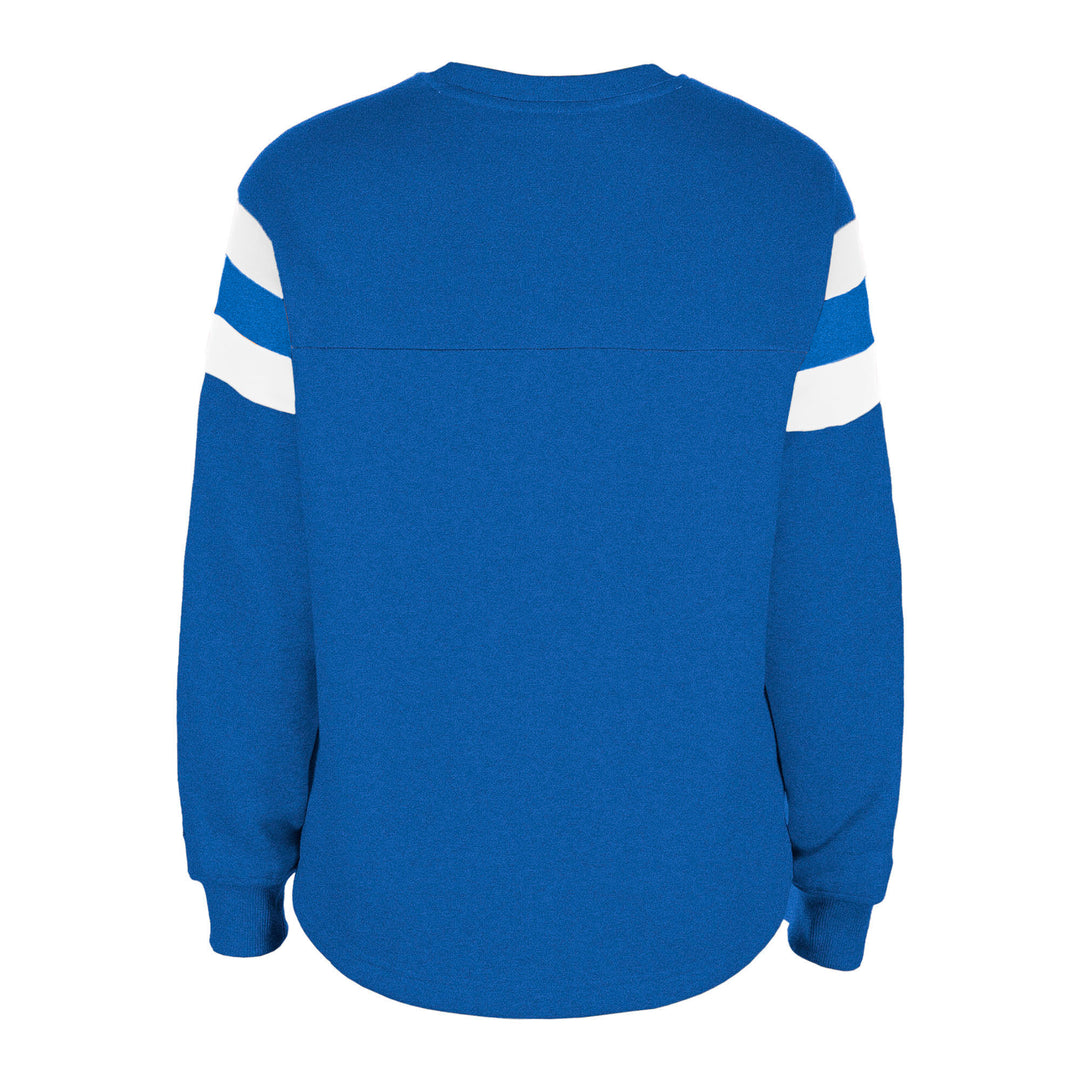 Edmonton Oilers Women's New Era Throwback Blue Crewneck Sweatshirt