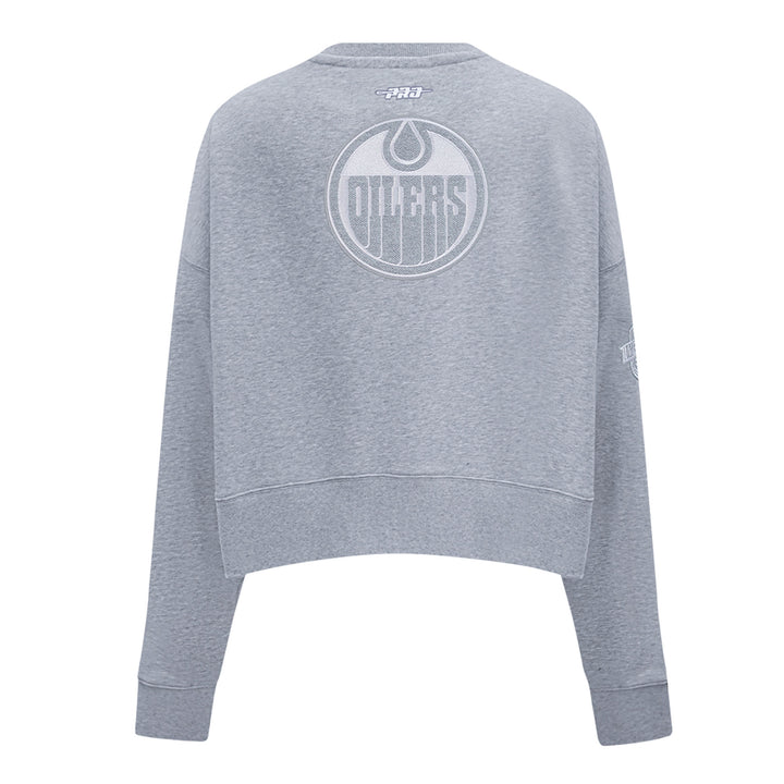 Edmonton Oilers Women's Pro Standard Reverse French Terry Grey Crewneck Sweatshirt