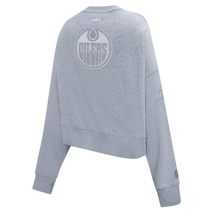 Edmonton Oilers Women's Pro Standard Reverse French Terry Grey Crewneck Sweatshirt