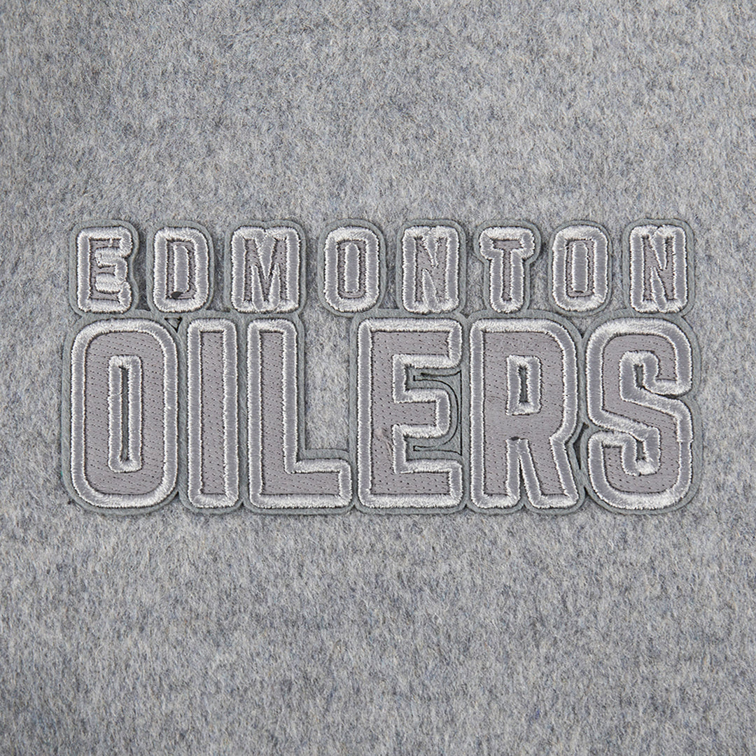 Edmonton Oilers Women's Pro Standard Reverse French Terry Wool Varsity Jacket