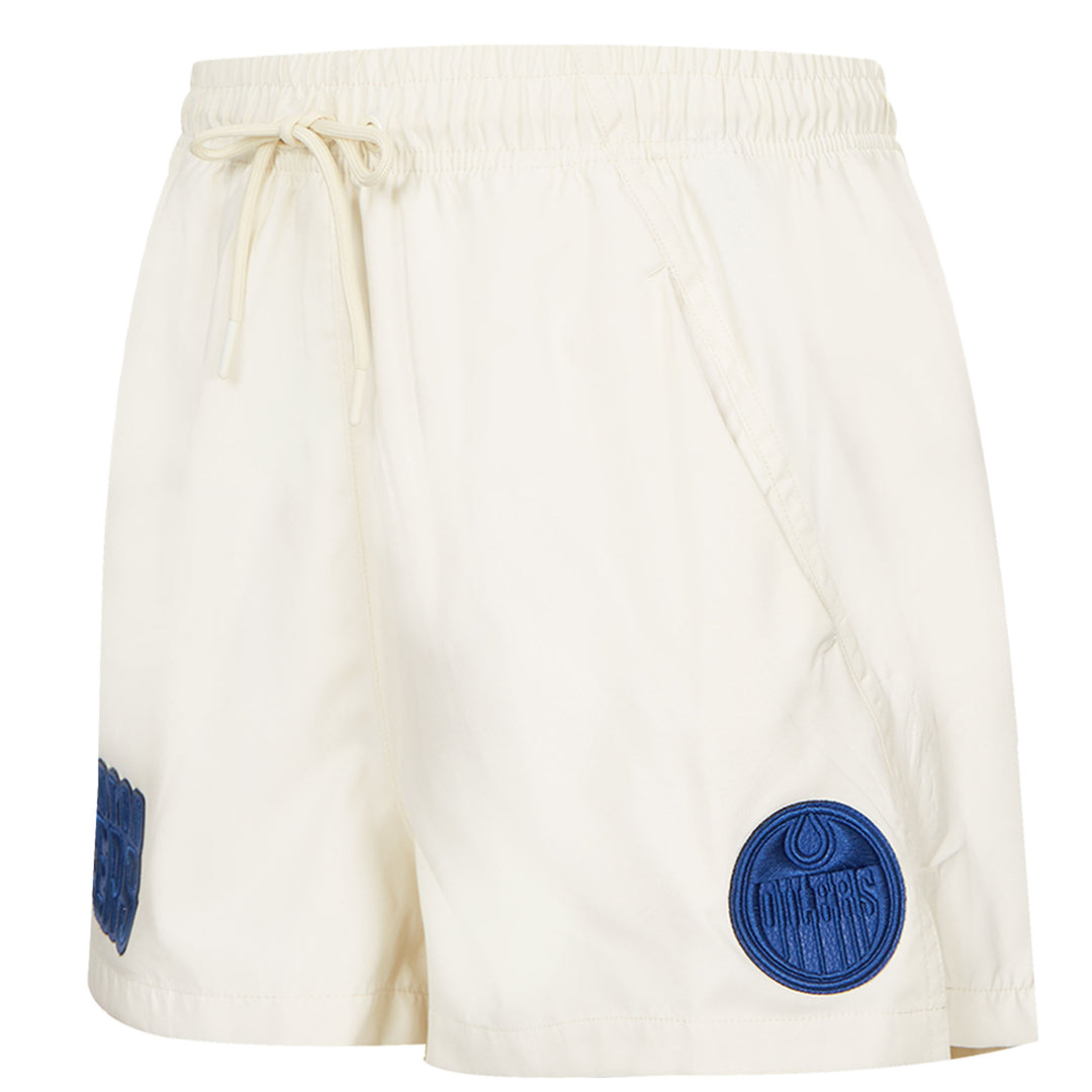 Edmonton Oilers Women's Pro Standard Triple Tonal Woven Cream Shorts