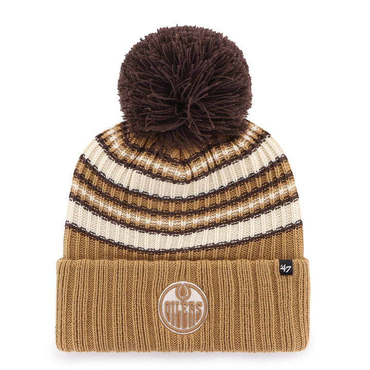 Edmonton Oilers Women's '47 Brown Espresso Cuffed Knit Toque w/Pom