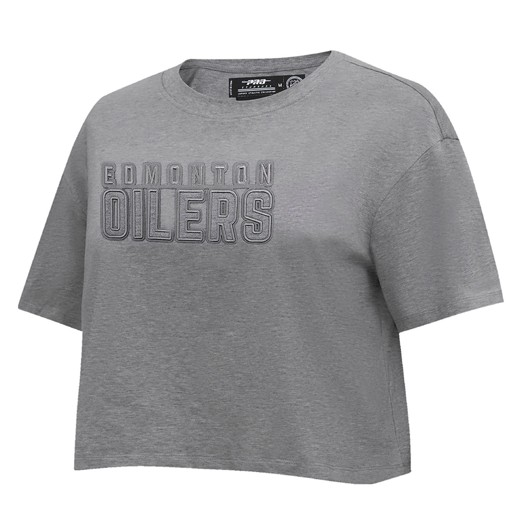 Edmonton Oilers Women's Pro Standard Neutrals Grey Boxy T-Shirt