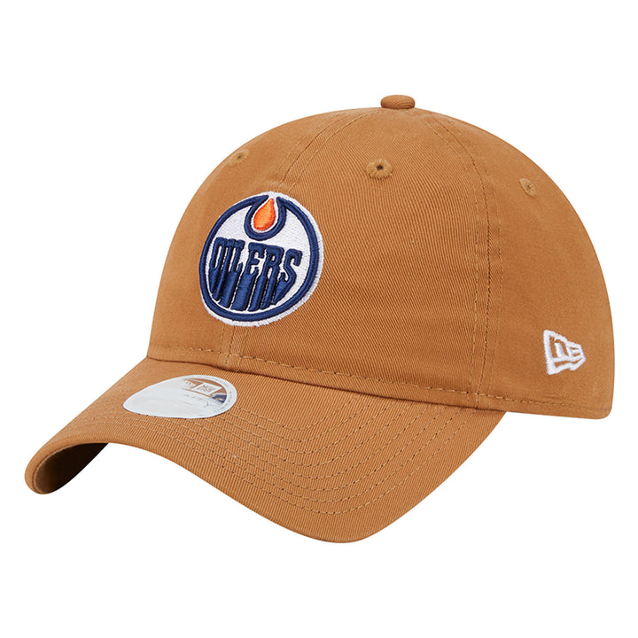 Edmonton Oilers New Era Khaki 9TWENTY Core Classic Adjustable Hat