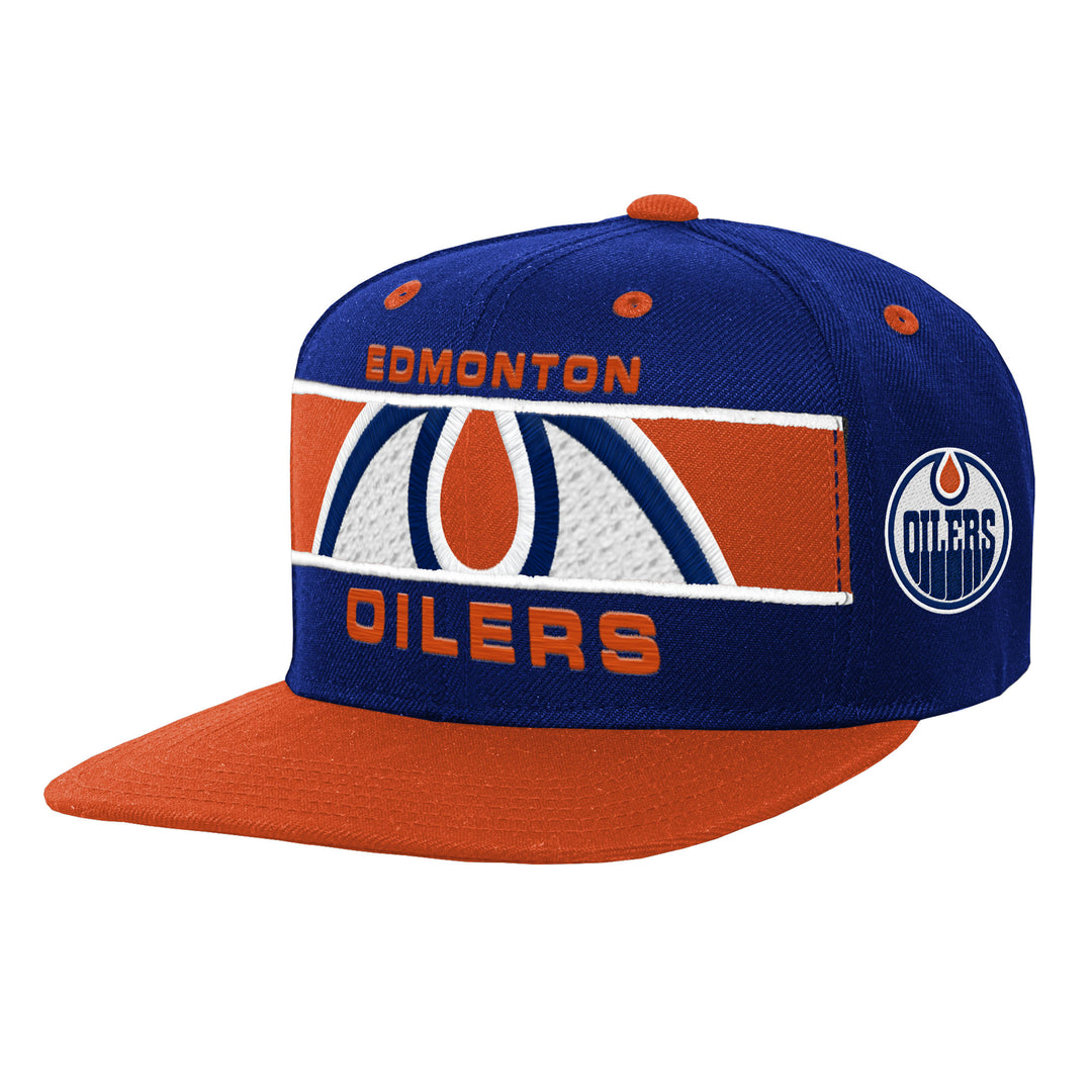 Outerstuff Edmonton Oilers Lockup Youth Meshback Adjustable Hat / One Size / Blue