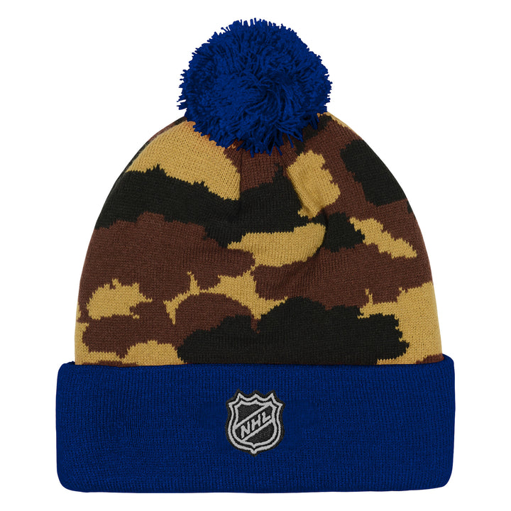 Edmonton Oilers Youth Outerstuff Camo Cuffed Knit Toque w/ Pom