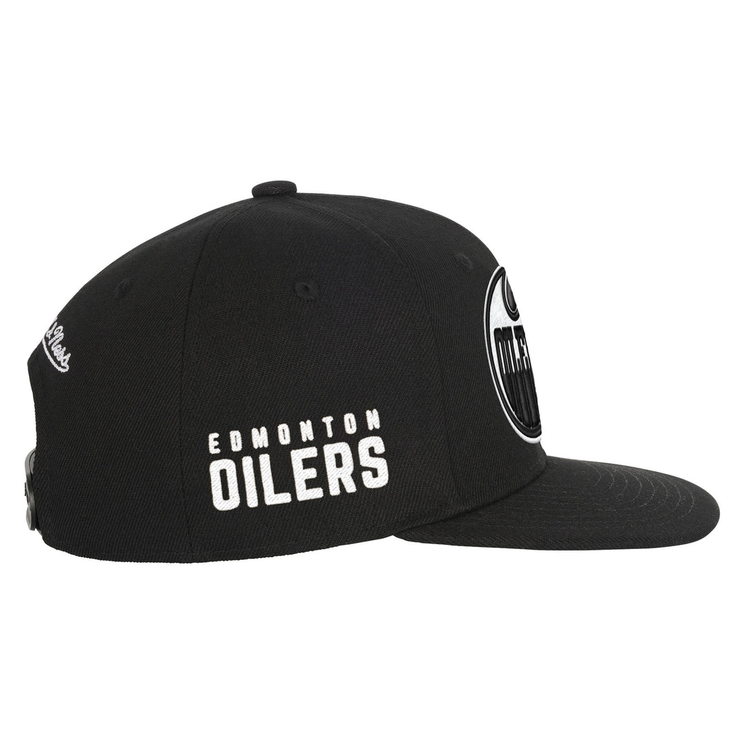 Edmonton Oilers Youth Mitchell & Ness Black Snapback Hat