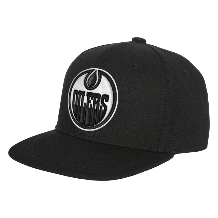 Edmonton Oilers Youth Mitchell & Ness Black Snapback Hat