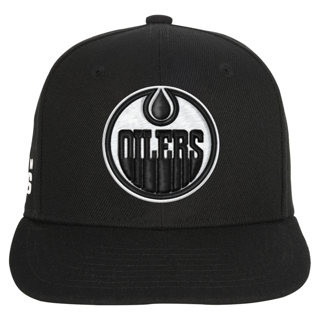 Edmonton Oilers Youth Mitchell & Ness Black Snapback Hat