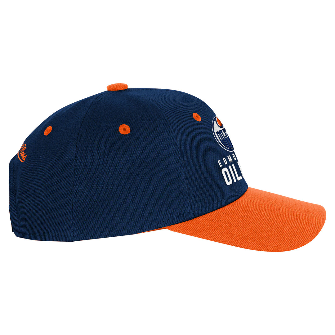 Edmonton Oilers Youth Mitchell & Ness Navy All In 2.0 Pro Snapback Hat