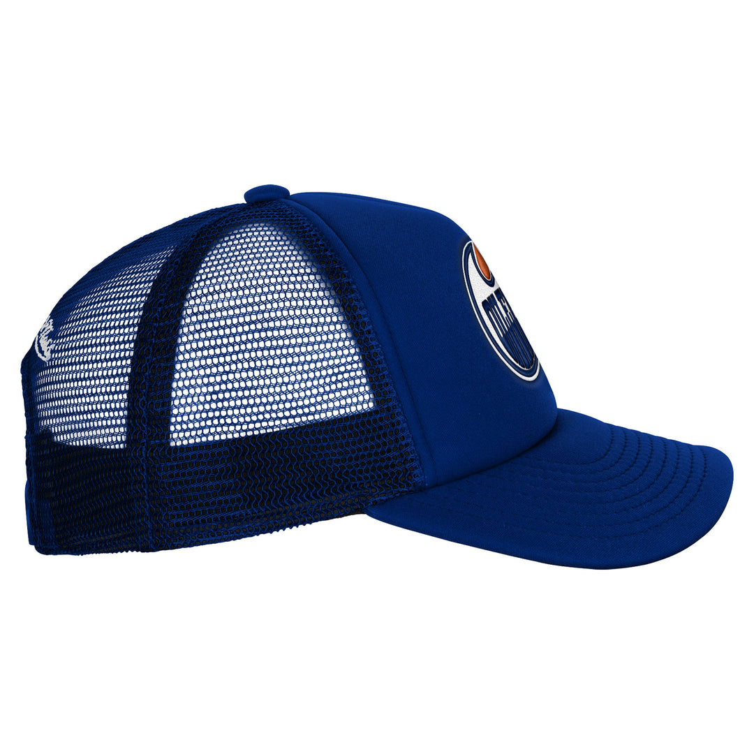 Edmonton Oilers Youth Mitchell & Ness Blue Evergreen Mesh Snapback Hat