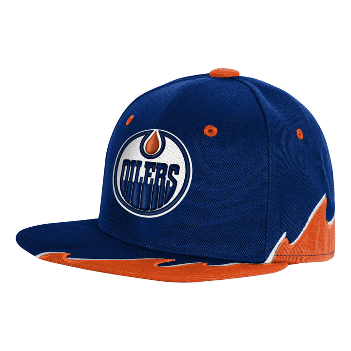 Edmonton Oilers Youth Mitchell & Ness Blue Rising Tide Snapback Hat