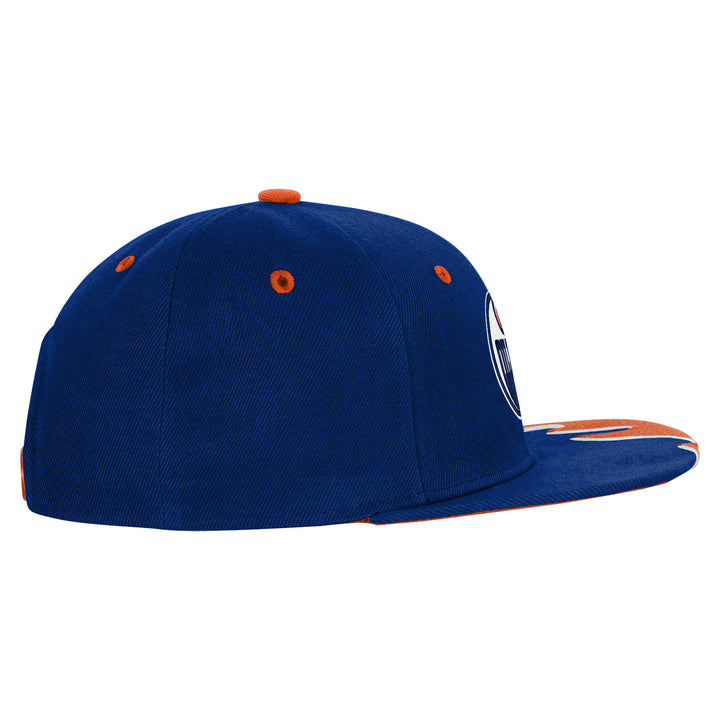 Edmonton Oilers Youth Mitchell & Ness Blue Rising Tide Snapback Hat