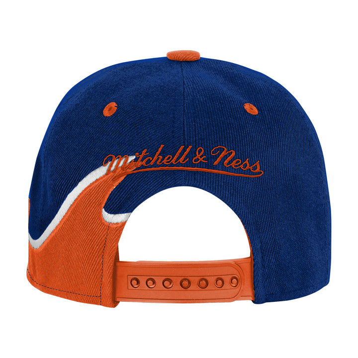 Edmonton Oilers Youth Mitchell & Ness Blue Rising Tide Snapback Hat