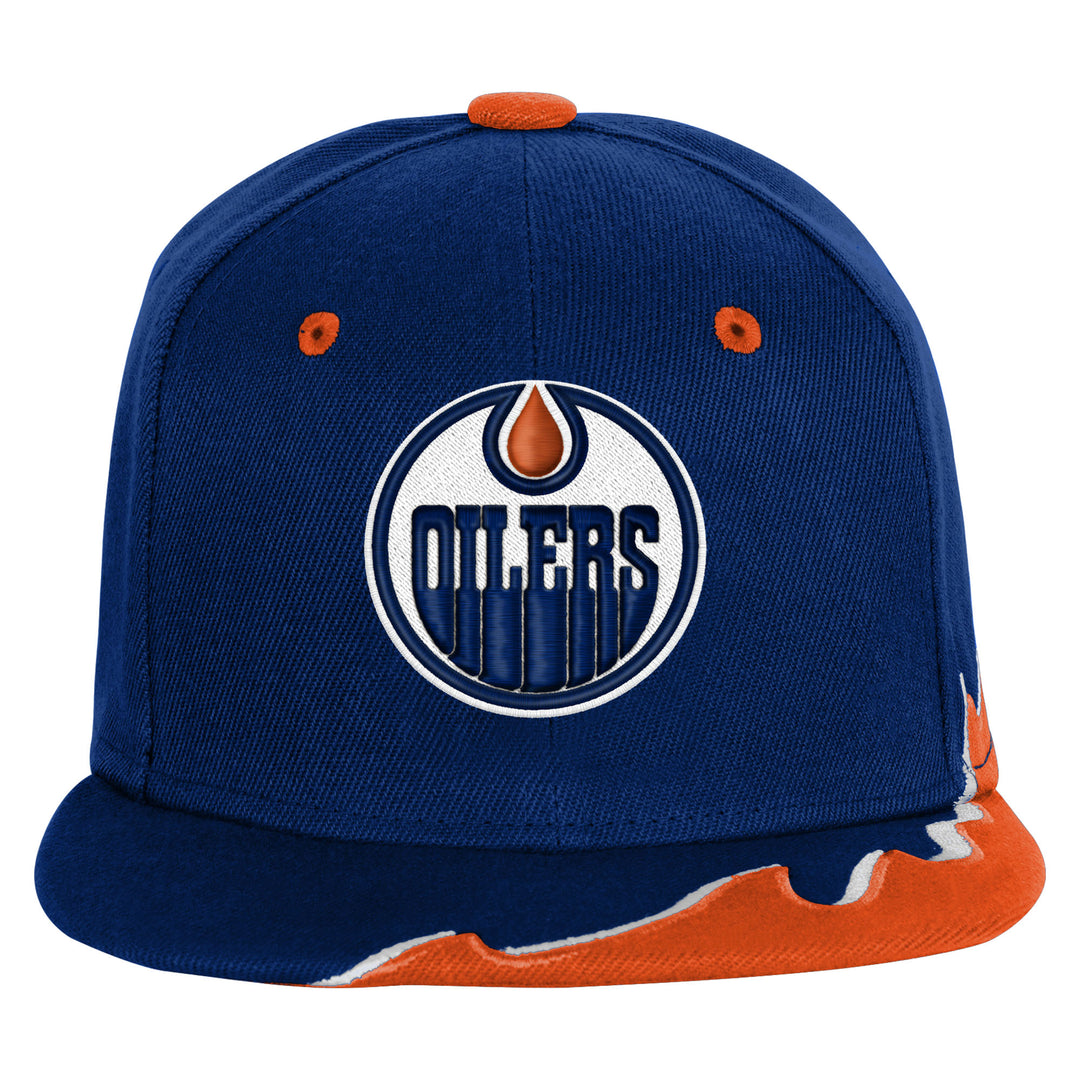 Edmonton Oilers Youth Mitchell & Ness Blue Rising Tide Snapback Hat