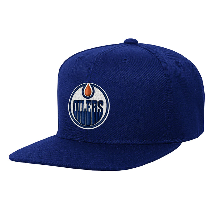 Edmonton Oilers Youth Mitchell & Ness Blue Team Ground Snapback Hat