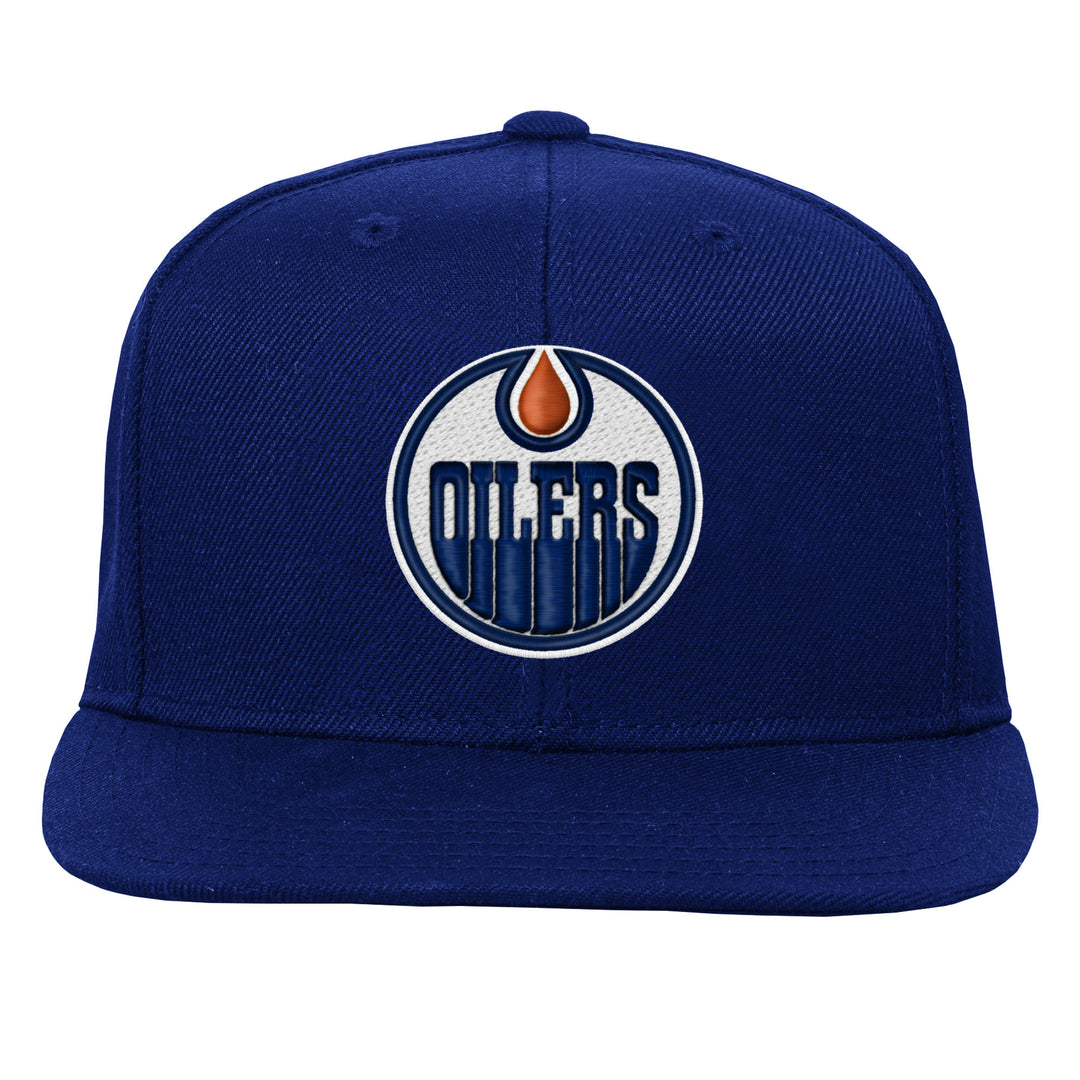 Edmonton Oilers Youth Mitchell & Ness Blue Team Ground Snapback Hat