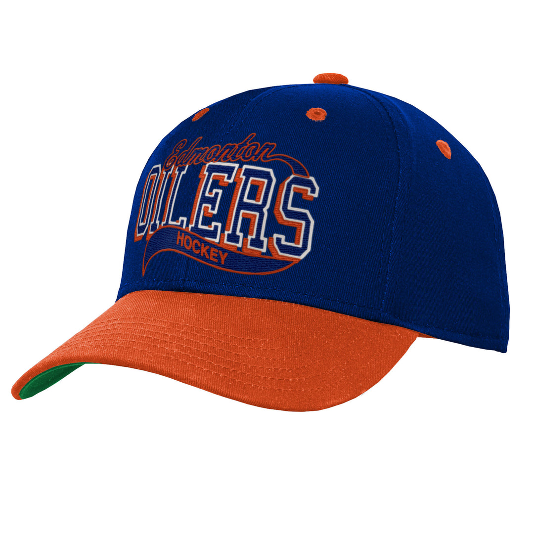 Edmonton Oilers Youth Mitchell & Ness Blue Sweep Snapback Hat