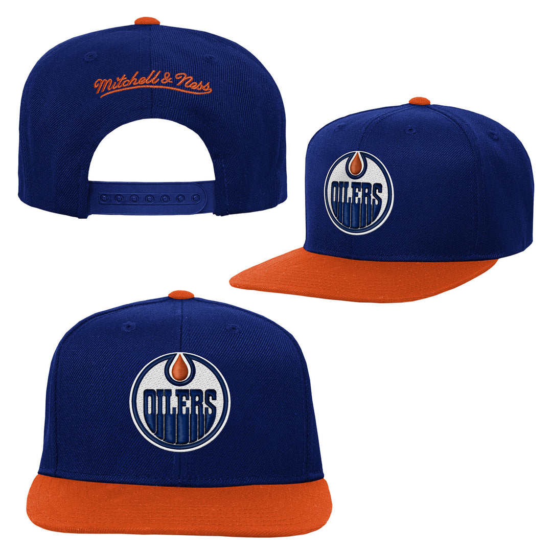 Edmonton Oilers Youth Mitchell & Ness Blue Two-Tone Snapback Hat