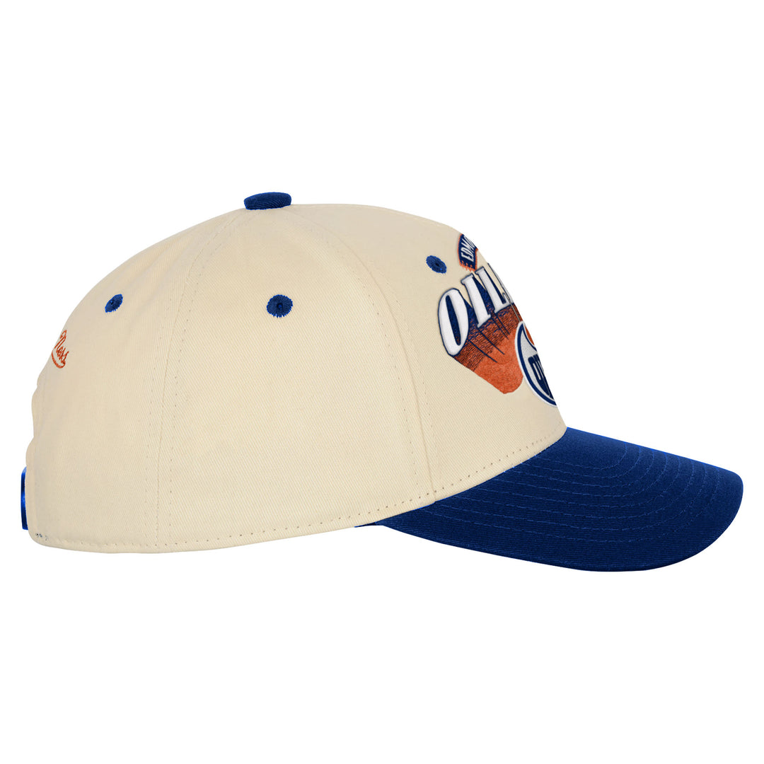 Edmonton Oilers Youth Mitchell & Ness Cream Horizon Pro Crown Snapback Hat